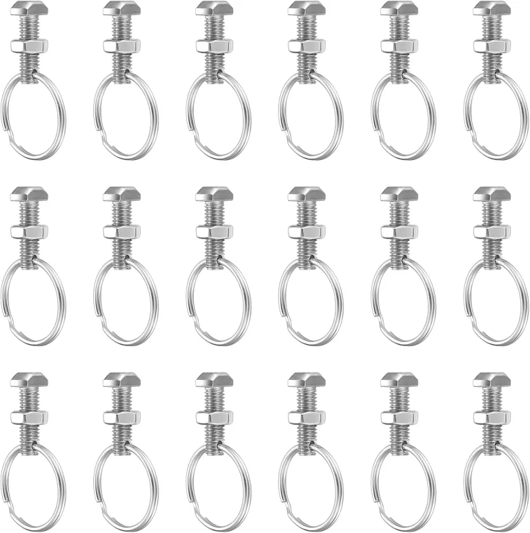 20 Sets Pflanzenhalterösen: 20 Hammerkopfschrauben & 20 Edelstahlringe & 20 Muttern, Gewächshaus Schrauben Zubehör für Gewächshäuser – Bild 1