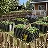 Amopatio Hochbeet Metall 2er-Set, Pflanzbeet Hochbeete für Garten, 180x90x60 cm, Hochbeete-kit 970 L für Gemüse Blumen Sukkulenten Kräuter, Blumenbeet & Pflanzentrog, Verzinkter Stahl, Schwarz – Bild 4