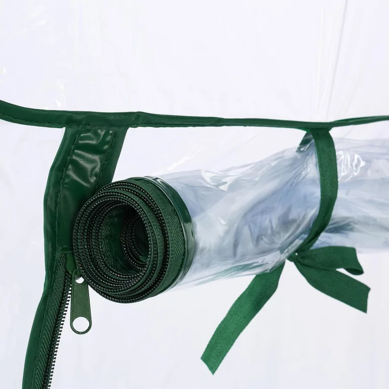 Relaxdays Gewächshaus Balkon, Pflanzsack, HxBxT: 153 x 89 x 49 cm, Foliengewächshaus, PVC-Folie, Stahl, transparent/grün – Bild 6