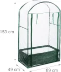 Relaxdays Gewächshaus Balkon, Pflanzsack, HxBxT: 153 x 89 x 49 cm, Foliengewächshaus, PVC-Folie, Stahl, transparent/grün - Thumbnail 4