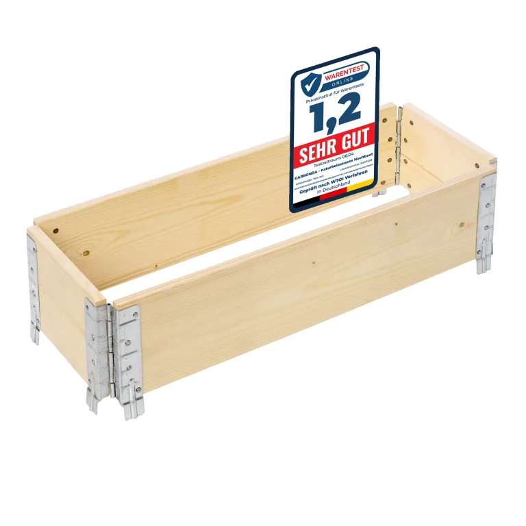 Garronda naturbelassene Hochbeete für Garten Palettenrahmen Hochbeet Holz steckbar stapelbar faltbar für Pflanzen Blumen Kräuter Obst und Gemüse Natural 1 Stück 80x30x20 cm GD-0141 – Bild 1