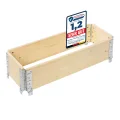 Garronda naturbelassene Hochbeete für Garten Palettenrahmen Hochbeet Holz steckbar stapelbar faltbar für Pflanzen Blumen Kräuter Obst und Gemüse Natural 1 Stück 80x30x20 cm GD-0141 - Thumbnail 1