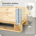naturbelassene Hochbeete für Garten Palettenrahmen Hochbeet Holz steckbar stapelbar faltbar für Pflanzen Blumen Kräuter Obst und Gemüse Natural 3 Stück 120x40x20 cm GD-0141 - Thumbnail 4