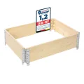 Garronda naturbelassene Hochbeete für Garten Palettenrahmen Hochbeet Holz steckbar stapelbar faltbar für Pflanzen Blumen Kräuter Obst und Gemüse Natural 1 Stück 80x60x20 cm GD-0141 - Thumbnail 1