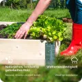 Garronda naturbelassene Hochbeete für Garten Palettenrahmen Hochbeet Holz steckbar stapelbar faltbar für Pflanzen Blumen Kräuter Obst und Gemüse Natural 3 Stück 80x60x20 cm GD-0141 - Thumbnail 6