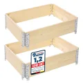 Garronda naturbelassene Hochbeete für Garten Palettenrahmen Hochbeet Holz steckbar stapelbar faltbar für Pflanzen Blumen Kräuter Obst und Gemüse Natural 3 Stück 80x60x20 cm GD-0141 - Thumbnail 7