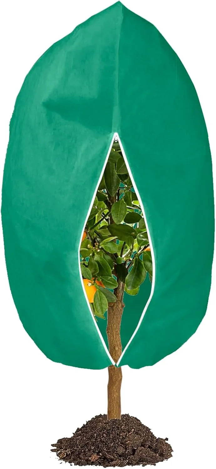 190 x 228cm Winterschutz für Pflanzen, Draußen Pflanzenschutz Winter Frostschutz Für Kübelpflanzen, mit Reißverschluss Zugband Für Palmen, Olivenbaum, Wiederverwendbar Wintervlies 1 Stück,70g/m² – Bild 1