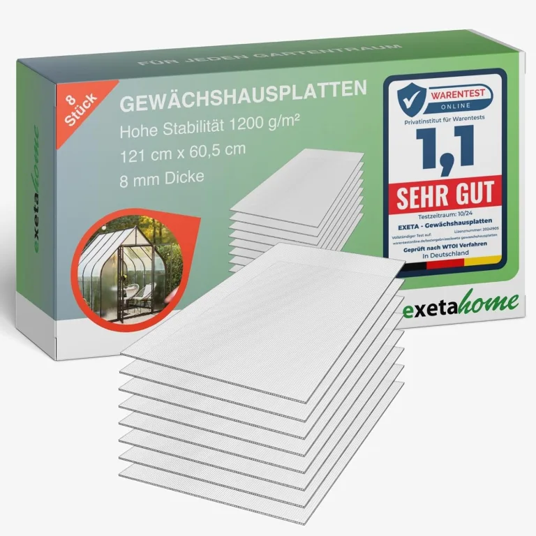 10x Gewächshausplatten 6mm I Polycarbonat Hohlkammerplatten für Gewächshäuser I PC Doppelstegplatten UV-beständig & bruchsicher I für Garten, Frühbeet uvm I 70cm x 150cm I Transparent – Bild 7