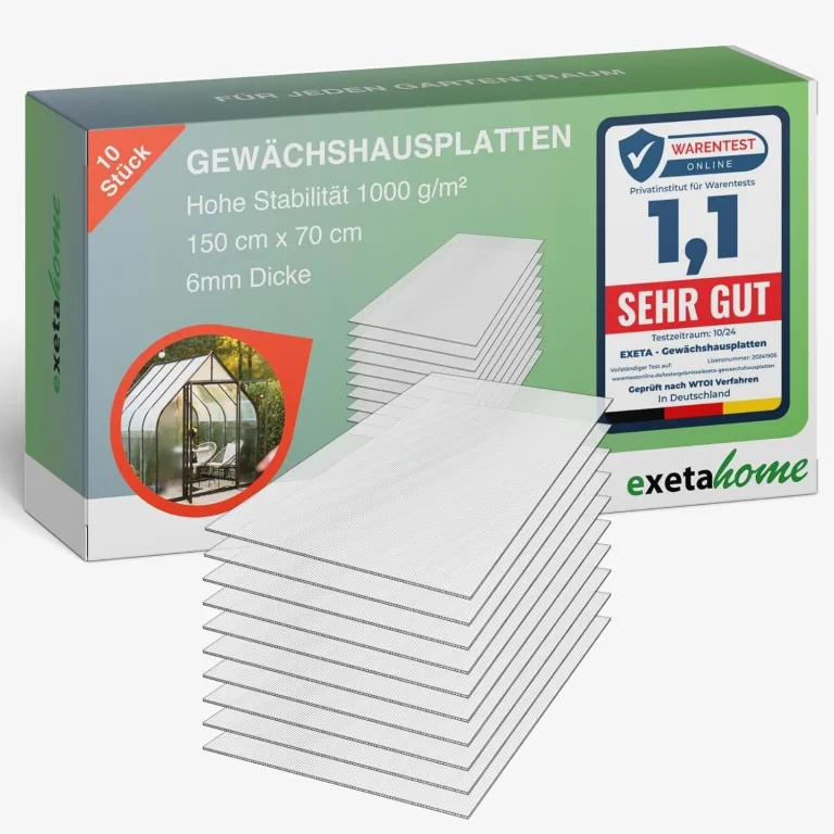 10x Gewächshausplatten 6mm I Polycarbonat Hohlkammerplatten für Gewächshäuser I PC Doppelstegplatten UV-beständig & bruchsicher I für Garten, Frühbeet uvm I 70cm x 150cm I Transparent – Bild 1