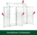 Aluminium Gewächshaus Beistell Tomatengewächshaus klein Dreitürig Treibhaus 182x52x190 cm - Thumbnail 4