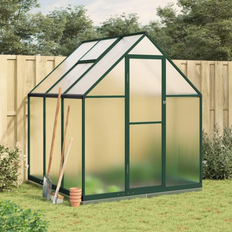 Rantry Gewächshaus für den Garten, Gestell Gewächshaus mit grünem Boden 169 x 169 x 202 cm aus Aluminium, Gewächshaus für den Garten, Gewächshaus für Pflanzen – Bild 1