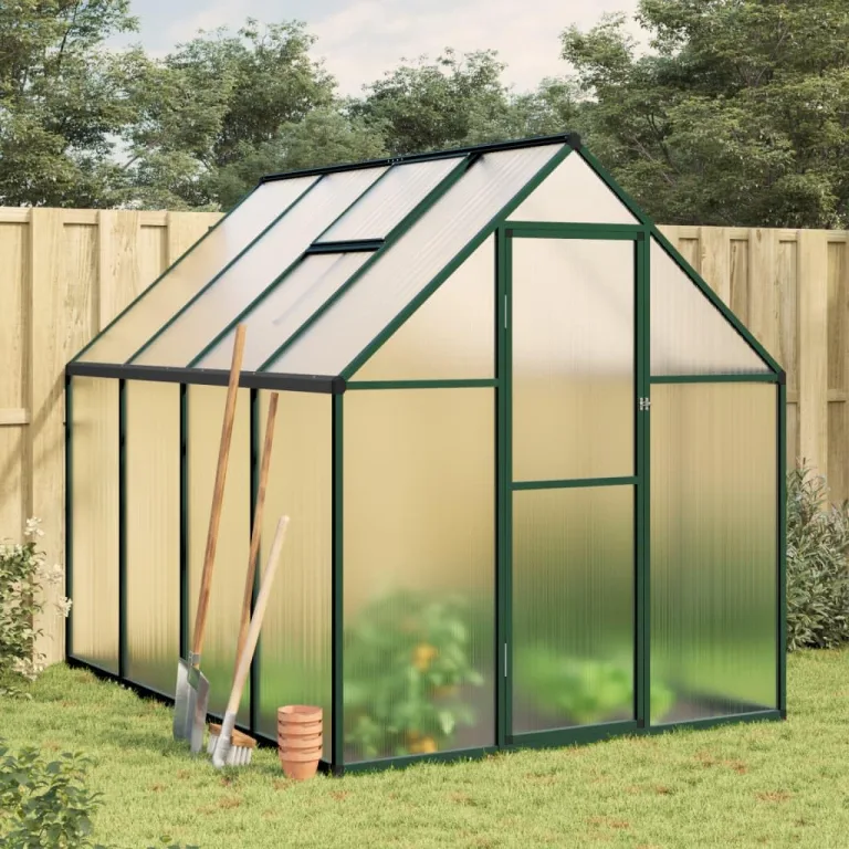 Rantry Gewächshaus für den Garten, Gestell Gewächshaus mit grünem Boden 224 x 169 x 195 cm aus Aluminium, Gewächshaus für den Garten, Gewächshaus für Pflanzen – Bild 1