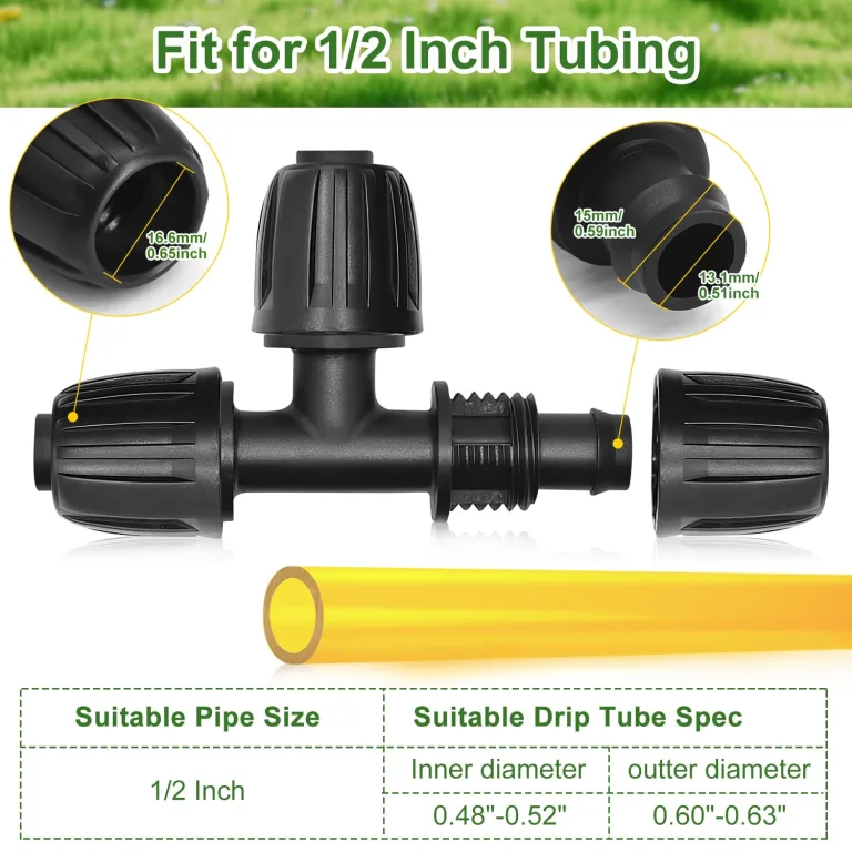 Bewässerungsarmaturen Kit für 1/2" Tropfschläuche für 13/16mm Bewässerungsschläuche 22Stk Gartenbewässerung Barbed Anschluss Bewässerungssystem Micro Drip Verbinder – Bild 4