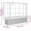 vidaXL Hochbeet mit Gewächshausabdeckung Rattanoptik 160x40x153 cm - Thumbnail 3