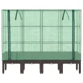 vidaXL Hochbeet mit Gewächshaus-Aufsatz, Pflanzbeet mit Eisenrohr-Rahmen, Gemüsebeet für Garten Terrasse Balkon, Pflanzkasten Frühbeet, Rattan-Optik - Thumbnail 6