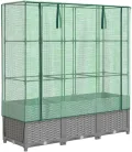 vidaXL Hochbeet, Pflanzkasten mit Gewächshaus-Aufsatz, Frühbeet für Balkon Garten Terrasse, Gemüsebeet Blumenbeet Pflanzbeet, Rattan-Optik - Thumbnail 1