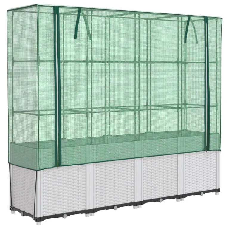 vidaXL Hochbeet mit Gewächshausabdeckung Rattanoptik 160x40x153 cm – Bild 8
