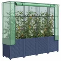 vidaXL Hochbeet mit Gewächshausabdeckung Rattanoptik 160x40x153 cm - Thumbnail 2