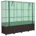 vidaXL Hochbeet mit Gewächshausabdeckung Rattanoptik 160x40x153 cm - Thumbnail 10