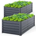 Ohuhu Hochbeet Metall Pflanzenbeet 240x90x45 cm, Hochbeete für Garten aus robustem Stahlblech mit stabilem Design, Rostschutz und Langer Haltbarkeit – Ideal für Gemüse, Kräuter & Blumen Anthrazit - Thumbnail 9