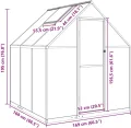 IKAYAA Gewächshaus Aluminium mit Fundament Gartenhaus Winterfest Gewächshaus Glas Glashaus Garten Tomatenhaus Frühbeet und Pflanzenhaus 169 x 169 x 195 cm Grün und transparent - Thumbnail 7