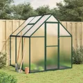 IKAYAA Gewächshaus Aluminium mit Fundament Gartenhaus Winterfest Gewächshaus Glas Glashaus Garten Tomatenhaus Frühbeet und Pflanzenhaus 169 x 169 x 195 cm Grün und transparent - Thumbnail 1