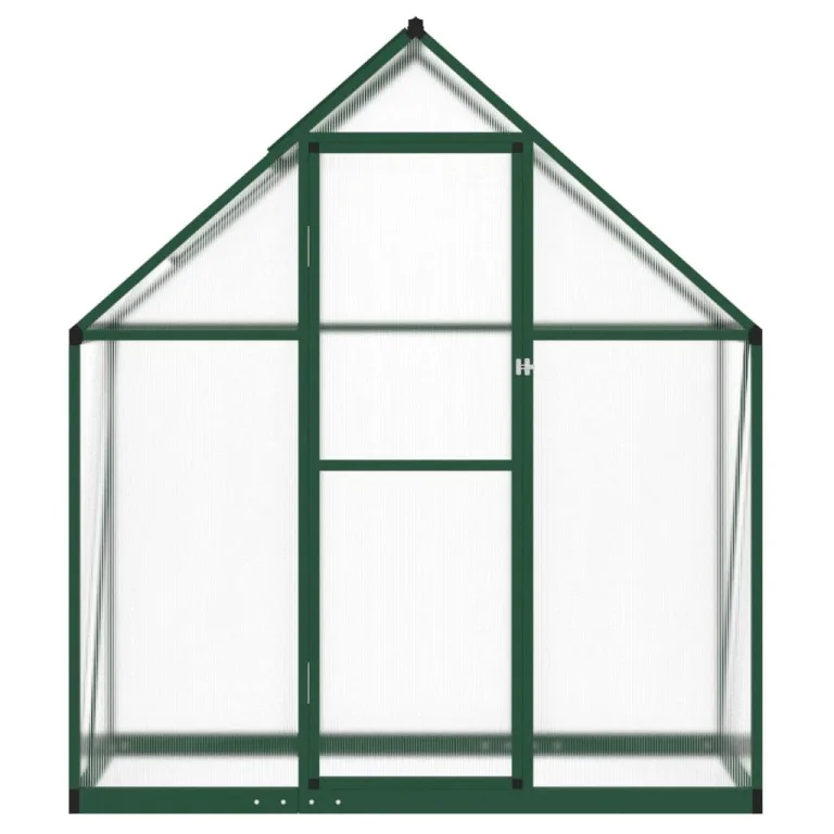 IKAYAA Gewächshaus Aluminium mit Fundament Gartenhaus Winterfest Gewächshaus Glas Glashaus Garten Tomatenhaus Frühbeet und Pflanzenhaus 169 x 58 x 195 cm Grün und transparent – Bild 4