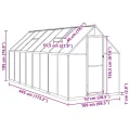 IKAYAA Gewächshaus Aluminium mit Fundament Gartenhaus Winterfest Gewächshaus Glas Glashaus Garten Tomatenhaus Frühbeet und Pflanzenhaus 445 x 169 x 195 cm Grün und transparent - Thumbnail 7