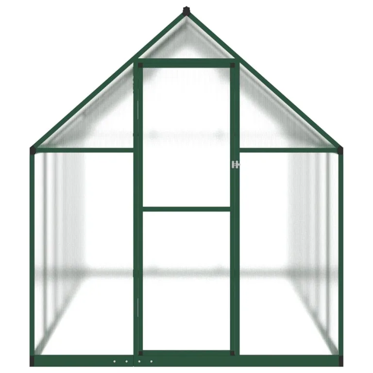 IKAYAA Gewächshaus Aluminium mit Fundament Gartenhaus Winterfest Gewächshaus Glas Glashaus Garten Tomatenhaus Frühbeet und Pflanzenhaus 334 x 169 x 195 cm Grün und transparent – Bild 4
