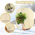 1 Stück Winterschutz für Pflanzen Frostschutz Schutzhülle Winterschutz Kübelpflanzensack mit Zugband, Wiederverwendbar Winter Pflanzenschutzsack Atmungsaktiv Reißfest 160x240CM (Beige) - Thumbnail 4