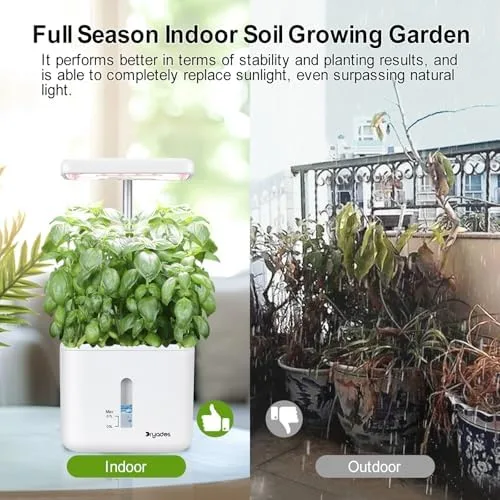 Indoor-Garten Kleines intelligentes Boden-Gartenbau System mit 17-Watt-LED-Wachstumslampe, Automatischer Timer, Selbstbewässernder Pflanztopf, Geschenkideen für Mütter und Frauen(Ohne Samen & Erde) – Bild 4