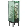 Hochbeet mit Gewächshaus-Aufsatz Gartenbeet Gemüsebeet Wetterfest Kräuterbeet Frühbeet für Garten Pflanzkasten mit Gewächshaus Blumenbeet Pflanzenbeet Anzuchtbeet Schwarz 120x40x138 cm PP - Thumbnail 10