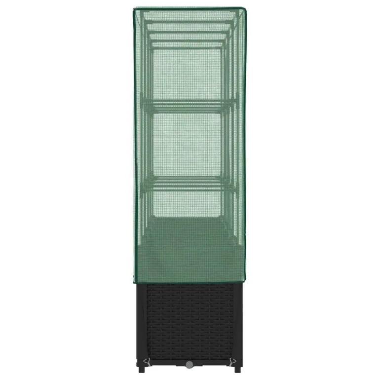 Hochbeet mit Gewächshaus-Aufsatz Kräuterbeet Frühbeet für Garten Pflanzkasten mit Gewächshaus Blumenbeet Pflanzenbeet Anzuchtbeet Gartenbeet Gemüsebeet Wetterfest Schwarz 160x40x153 cm PP – Bild 5