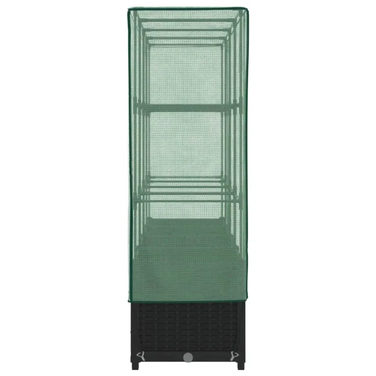 Hochbeet mit Gewächshaus-Aufsatz Gemüsebeet Wetterfest Kräuterbeet Frühbeet für Garten Pflanzkasten mit Gewächshaus Blumenbeet Pflanzenbeet Anzuchtbeet Gartenbeet Schwarz 160x40x138 cm PP – Bild 5