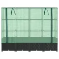 Hochbeet mit Gewächshaus-Aufsatz Gemüsebeet Wetterfest Kräuterbeet Frühbeet für Garten Pflanzkasten mit Gewächshaus Blumenbeet Pflanzenbeet Anzuchtbeet Gartenbeet Schwarz 160x40x138 cm PP - Thumbnail 4