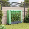 Hochbeet mit Gewächshaus-Aufsatz Pflanzenbeet Pflanzkasten mit Gewächshaus Gartenbeet Gemüsebeet Kräuterbeet Blumenkasten Frühbeet für Garten Blumenbeet Dunkelgrau 120x40x123 cm PP - Thumbnail 3