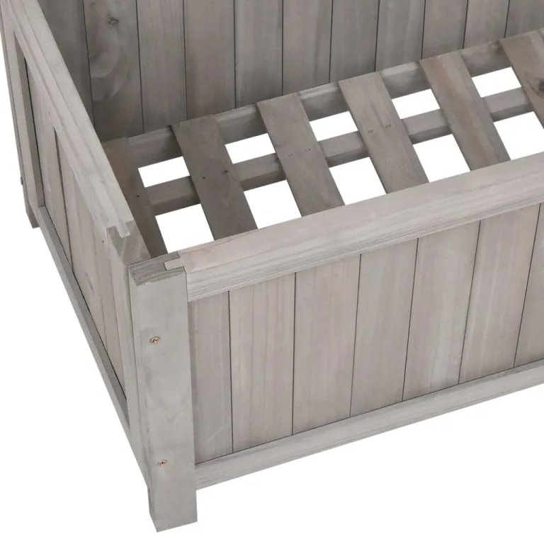 Garten-Spalier mit Blumenkasten Kräuterbeet Frühbeet für Garten Pflanzgefäß für Draußen Pflanztopf Blumenbeet Pflanzenbeet Gartenbeet Grau 70x30x135 cm Massives Tannenholz – Bild 6