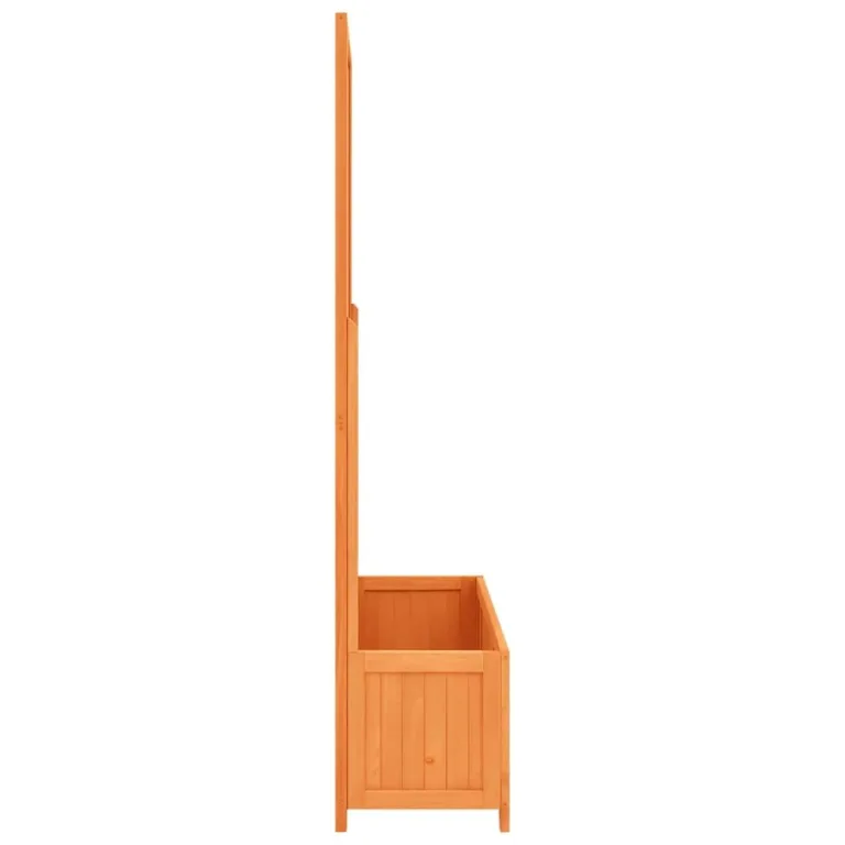 Garten-Spalier mit Blumenkasten Pflanzgefäß für Draußen Gartenbeet Kräuterbeet Frühbeet für Garten Pflanztopf Blumenbeet Pflanzenbeet Braun 70x30x135 cm Massives Tannenholz – Bild 3