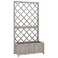 Garten-Spalier mit Blumenkasten Pflanzgefäß für Draußen Gartenbeet Kräuterbeet Frühbeet für Garten Pflanztopf Blumenbeet Pflanzenbeet Braun 70x30x135 cm Massives Tannenholz - Thumbnail 9