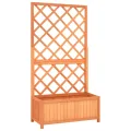 Garten-Spalier mit Blumenkasten Pflanzgefäß für Draußen Gartenbeet Kräuterbeet Frühbeet für Garten Pflanztopf Blumenbeet Pflanzenbeet Braun 70x30x135 cm Massives Tannenholz - Thumbnail 1