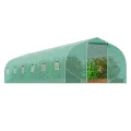 VEVOR begehbares Tunnel-Gewächshaus, 900x300x200cm Treibhaus, Spitzdach-Tomatenhaus mit verzinktem Stahlrahmen, grüner PE-Abdeckung, aufrollbarer Reißverschlusstür und 12 Fenstern für den Außenbereich - Thumbnail 9