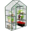 Gewächshaus Foliengewächshaus Gartengewächshäus Stabil Tomatenhaus 195 x 140 x 70 cm Regal Garten Balkon Grün Transparent - Thumbnail 1