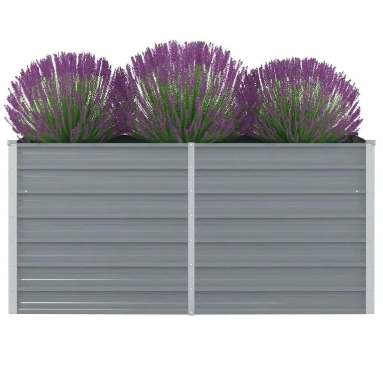 Myheimly Garten-Hochbeet Verzinkter Stahl Gartenbeet Pflanzbeet Frühbeet 480x80x77 cm Grau – Bild 10