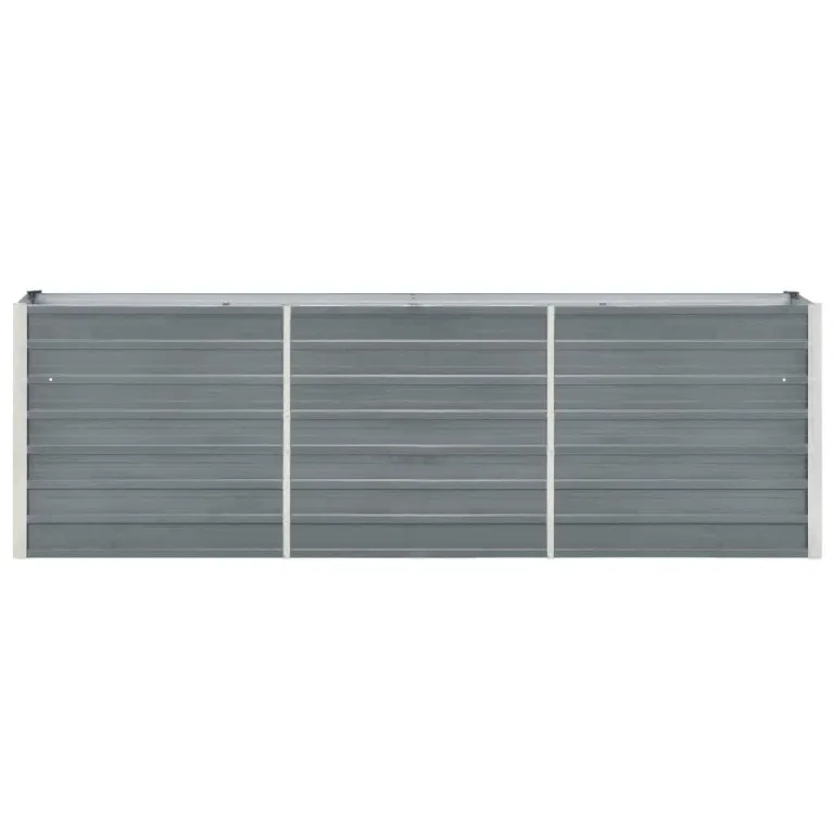 Myheimly Hochbeet Verzinkter Stahl Gartenbeet Pflanzbeet Frühbeet Pflanzkasten Blumenkasten Blumenbeet 240x40x77 cm Grau – Bild 2