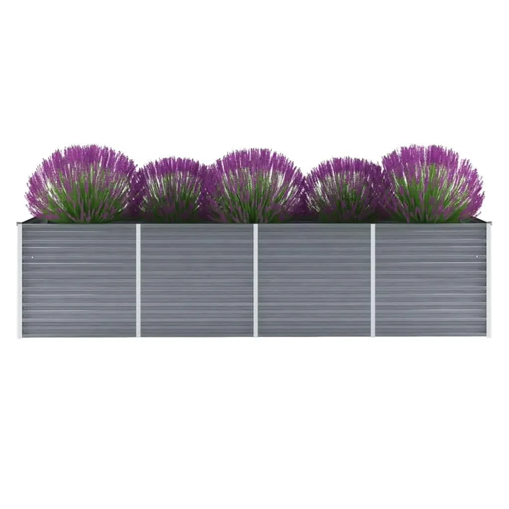 Myheimly Garten-Hochbeet Verzinkter Stahl Gartenbeet Pflanzbeet Frühbeet 320x80x77 cm Grau - Bild 1