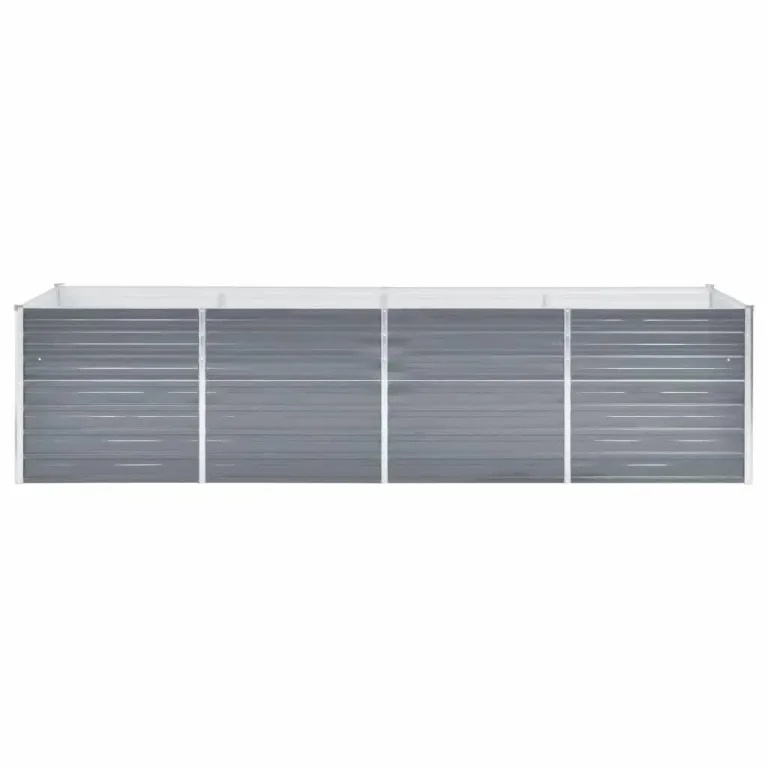 Myheimly Garten-Hochbeet Verzinkter Stahl Gartenbeet Pflanzbeet Frühbeet 320x80x77 cm Grau – Bild 3