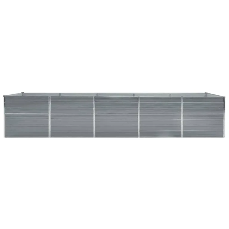 Myheimly Garten-Hochbeet Verzinkter Stahl Gartenbeet Pflanzbeet Frühbeet 400×80×77 cm Grau – Bild 3
