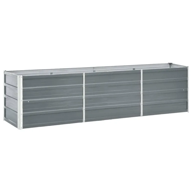Myheimly Garten-Hochbeet Verzinkter Stahl Gartenbeet Pflanzbeet Frühbeet 240×40×45 cm Grau – Bild 1