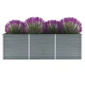Myheimly Hochbeet 320 x 40 x 77 cm Verzinkter Stahl Gartenbeet Pflanzbeet Frühbeet Grau - Thumbnail 8