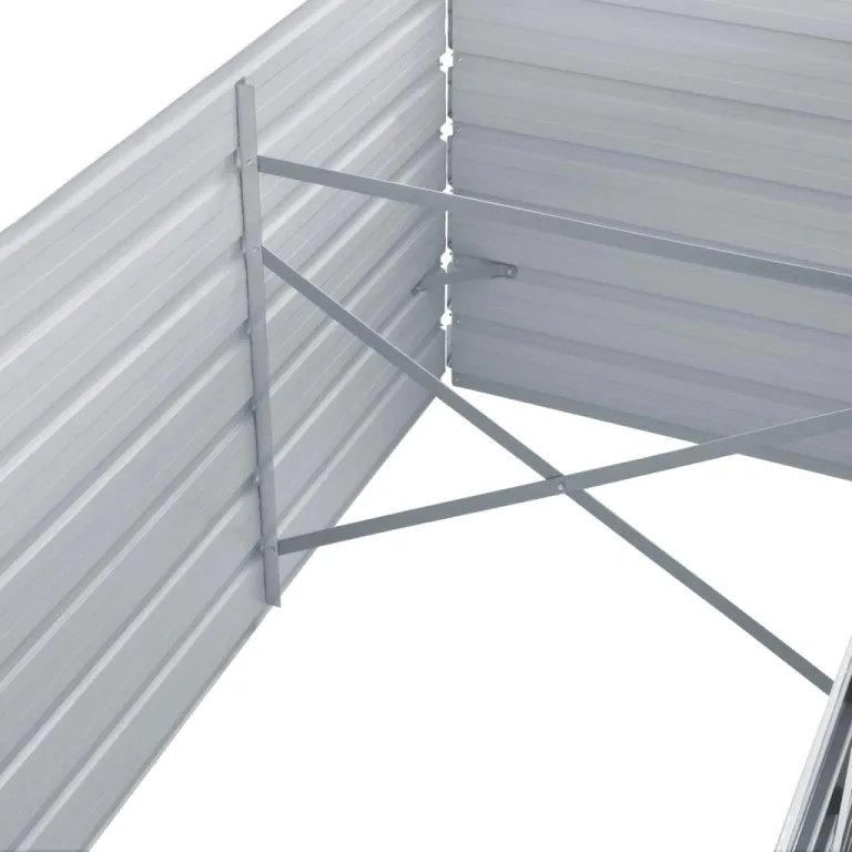 Garten-Hochbeet Verzinkter Stahl Gartenbeet Pflanzbeet Frühbeet 240x80x45 cm Grau – Bild 6